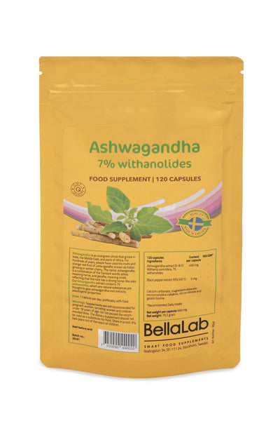 Ashvaganda 7% vitanoliide | Ashwagandha Toidulisand | BellaLab EE 