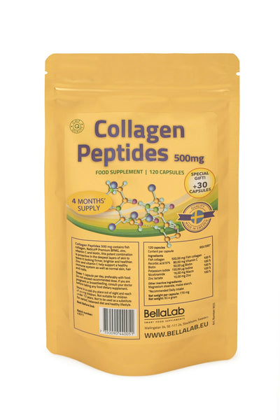 Kollageeni Peptiidid 500 mg | Kollageeni Toidulisand | BellaLab EE