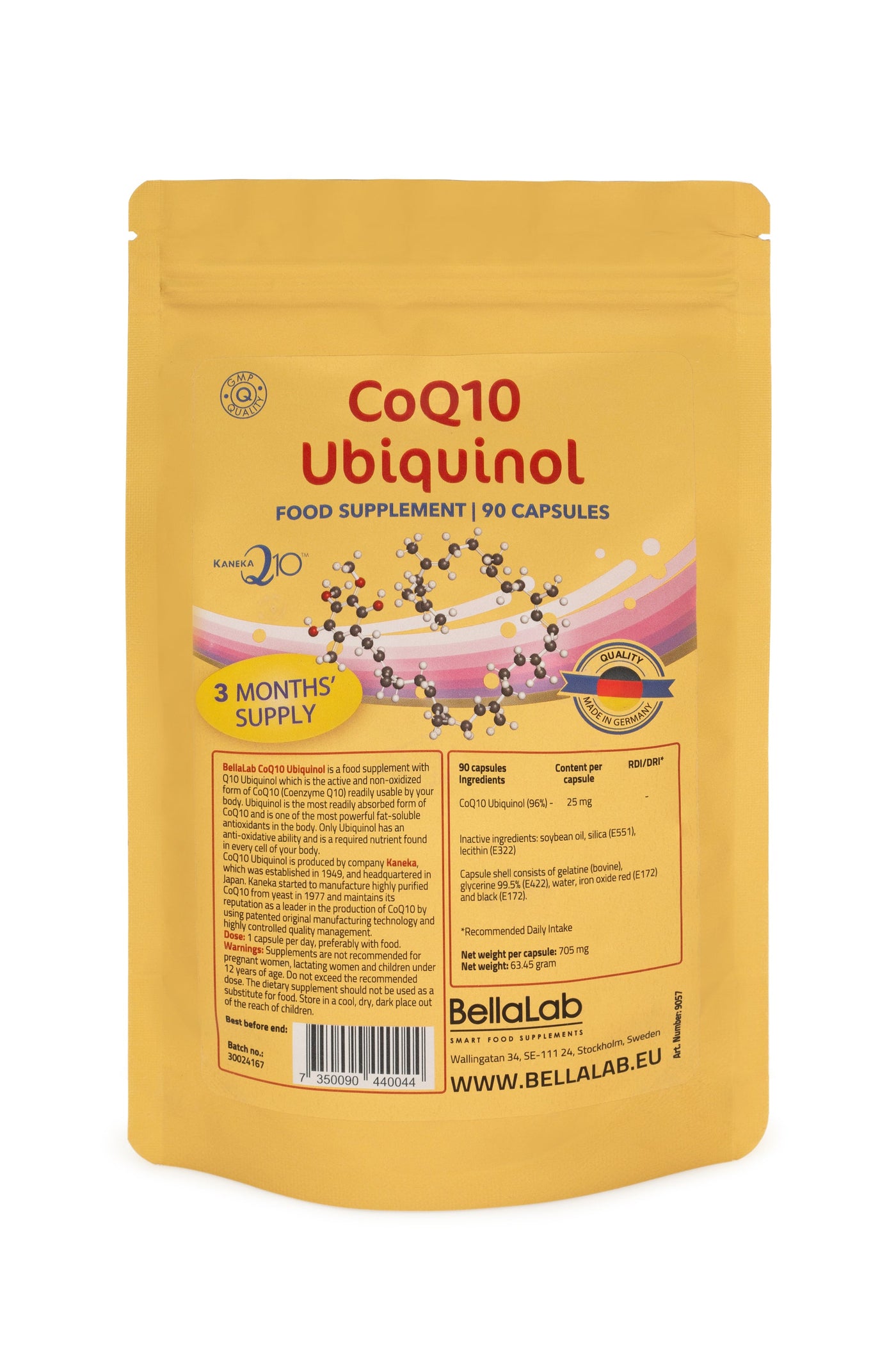 CoQ10 Ubiquinol 25 mg | Kvaliteetne Toidulisand | BellaLab EE