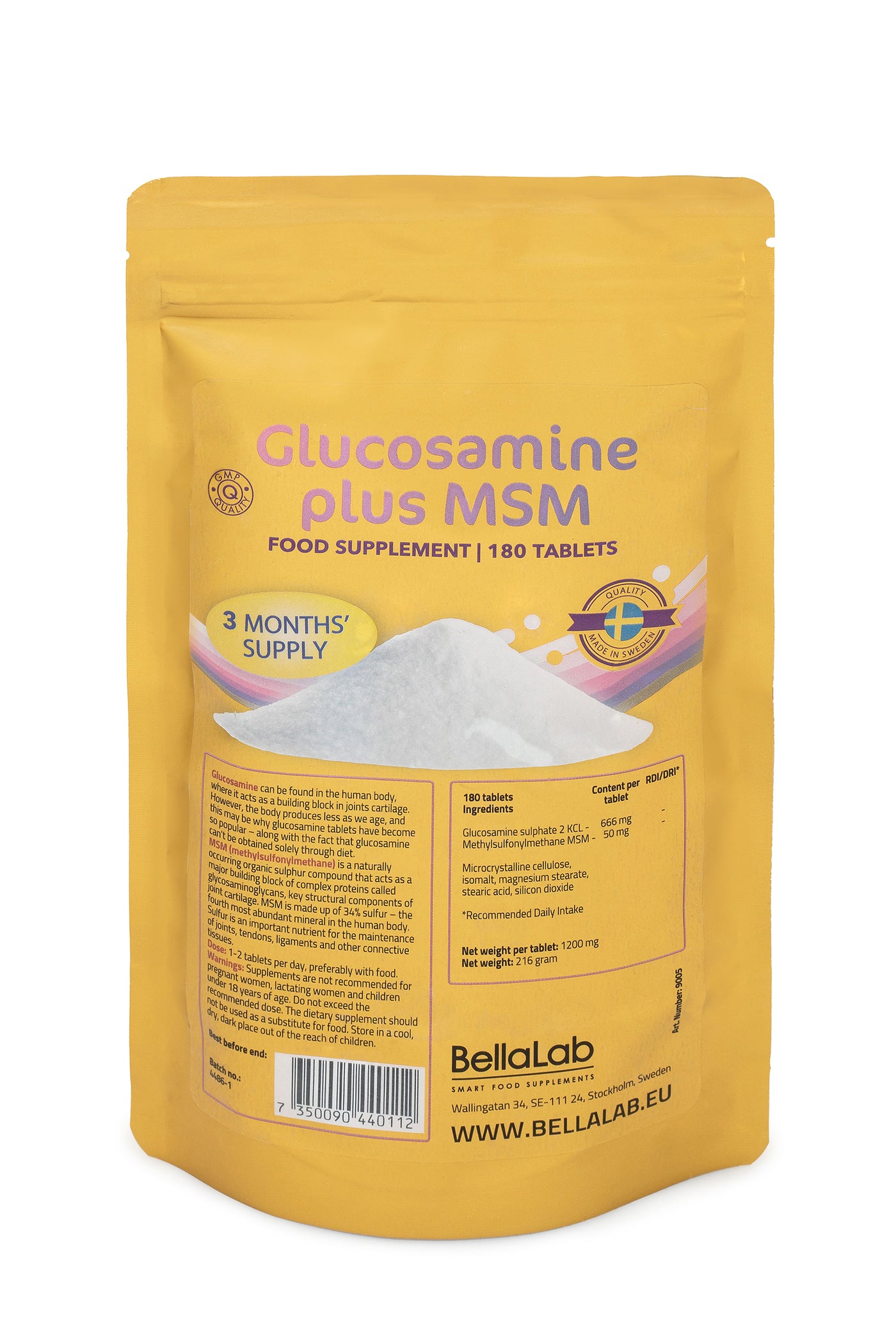 Glükoosamiin Kondroitiin MSM | Liigeste Toidulisand | BellaLab EE