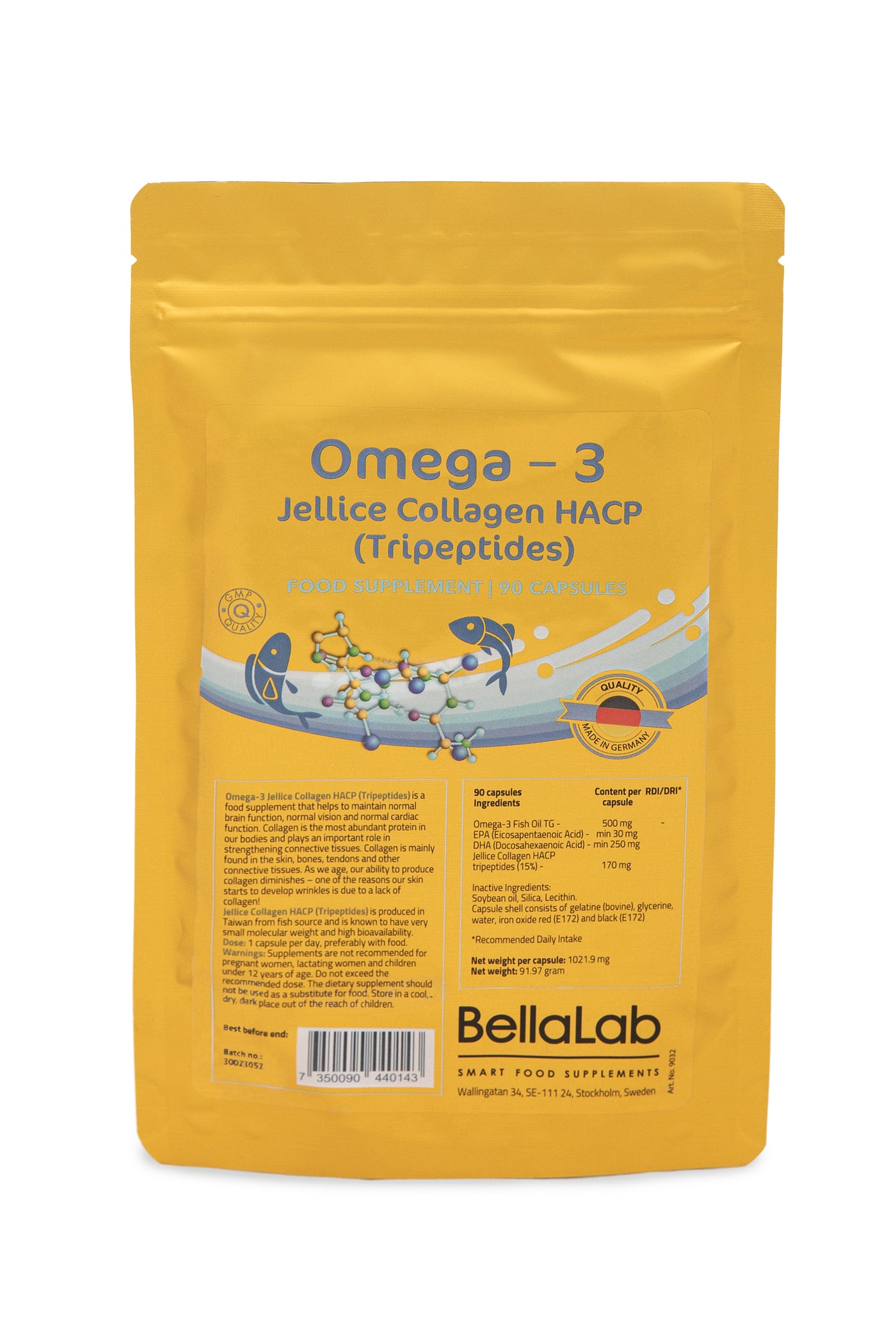  Omega 3 Kapslid |  Omega 3 Jellice HACP kollageen | BellaLab EE